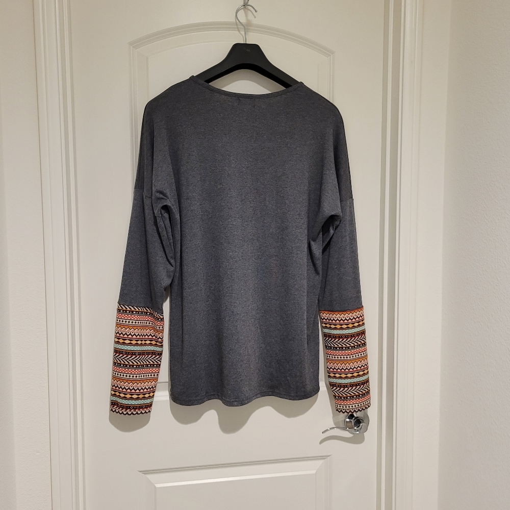 POGTMM Southwestern Aztec Long Sleeve Top. Size XXL #166 - Picture 9 of 9